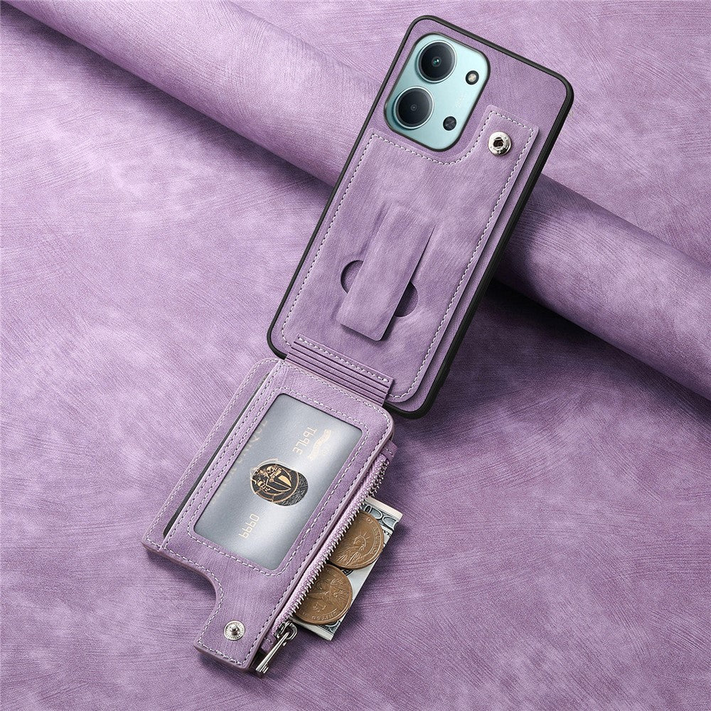 Card Holder Kickstand Case For Xiaomi Poco C85 4G (171mm) / Redmi 15C 4G (Global) (171mm) Leather + PC + TPU Phone Cover