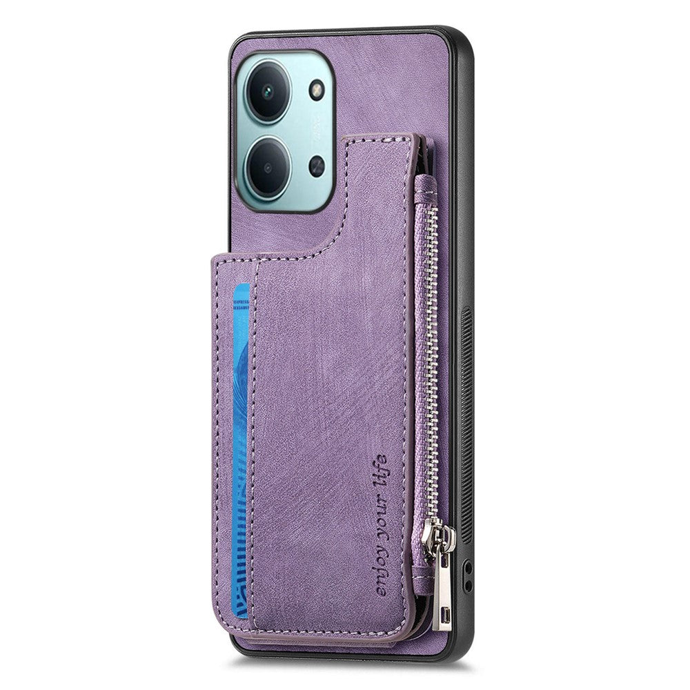 Card Holder Kickstand Case For Xiaomi Poco C85 4G (171mm) / Redmi 15C 4G (Global) (171mm) Leather + PC + TPU Phone Cover