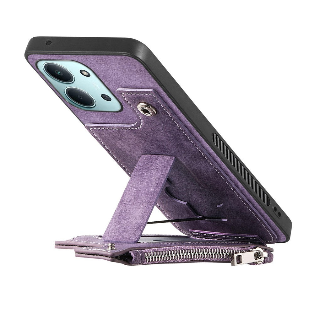 Card Holder Kickstand Case For Xiaomi Poco C85 4G (171mm) / Redmi 15C 4G (Global) (171mm) Leather + PC + TPU Phone Cover