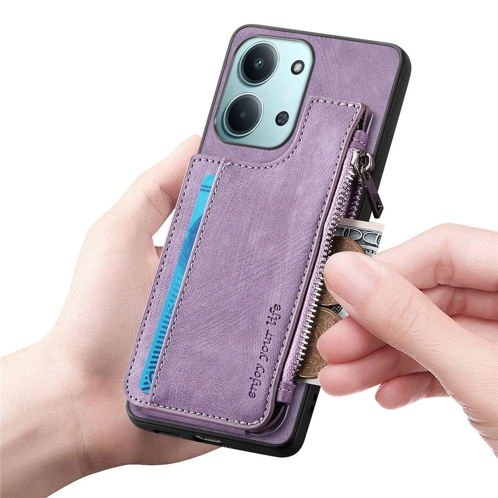 Card Holder Kickstand Case For Xiaomi Poco C85 4G (171mm) / Redmi 15C 4G (Global) (171mm) Leather + PC + TPU Phone Cover