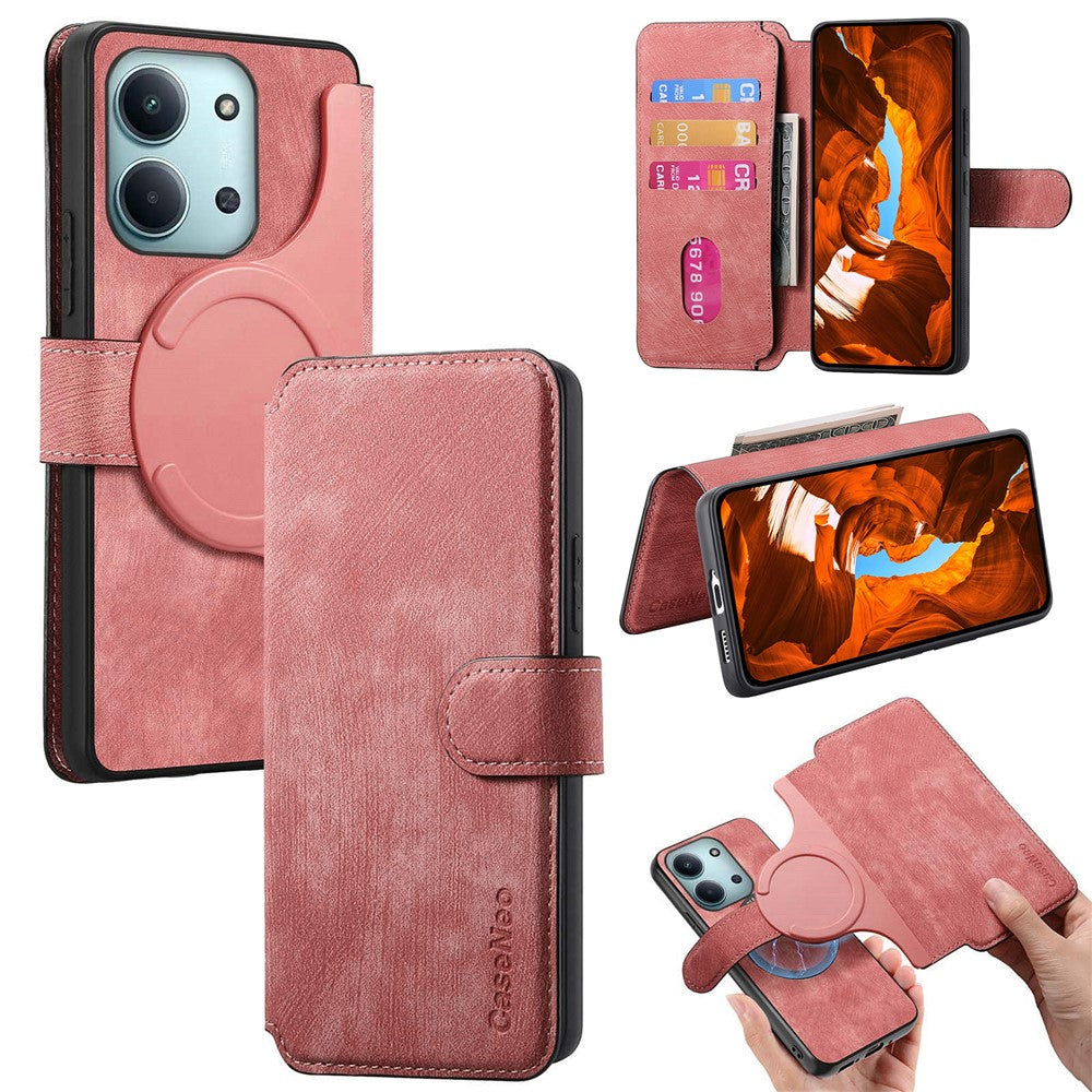 CASENEO MW-03 Detachable Wallet Case For Xiaomi Redmi 15C 5G (EU) (173mm) / 15C 4G (EU) (173mm) Leather + TPU Phone Cover