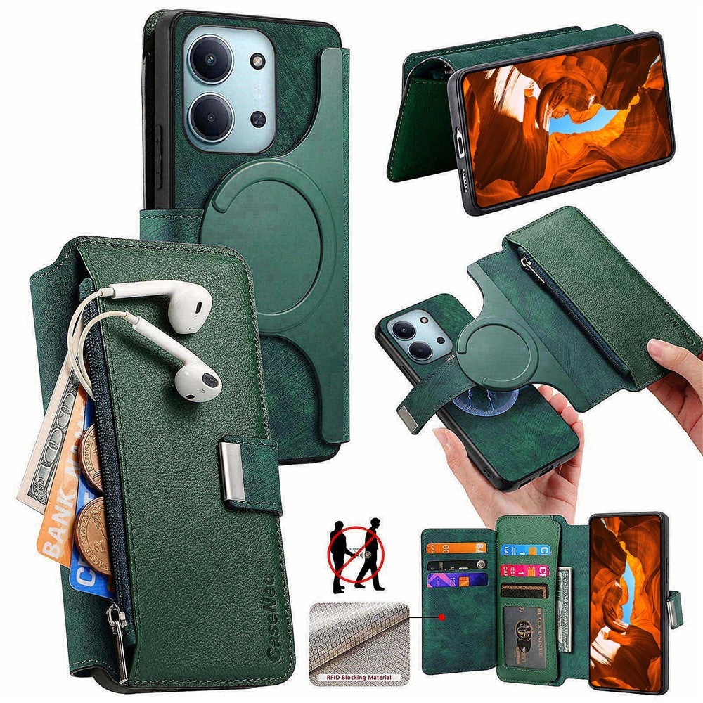 CASENEO MW-02 Phone Case For Xiaomi Redmi 15C 5G (EU) (173mm)  /  15C 4G (EU) (173mm) Detachable Magnetic Leather Flip Cover