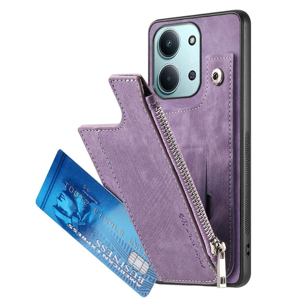 Card Holder Kickstand Case For Xiaomi Redmi 15C 5G (EU) (173mm) / 15C 4G (EU) (173mm) Leather + PC + TPU Phone Cover