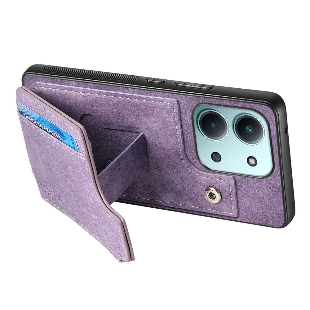 Card Holder Kickstand Case For Xiaomi Redmi 15C 5G (EU) (173mm) / 15C 4G (EU) (173mm) Leather + PC + TPU Phone Cover