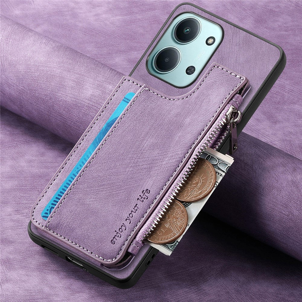 Card Holder Kickstand Case For Xiaomi Redmi 15C 5G (EU) (173mm) / 15C 4G (EU) (173mm) Leather + PC + TPU Phone Cover