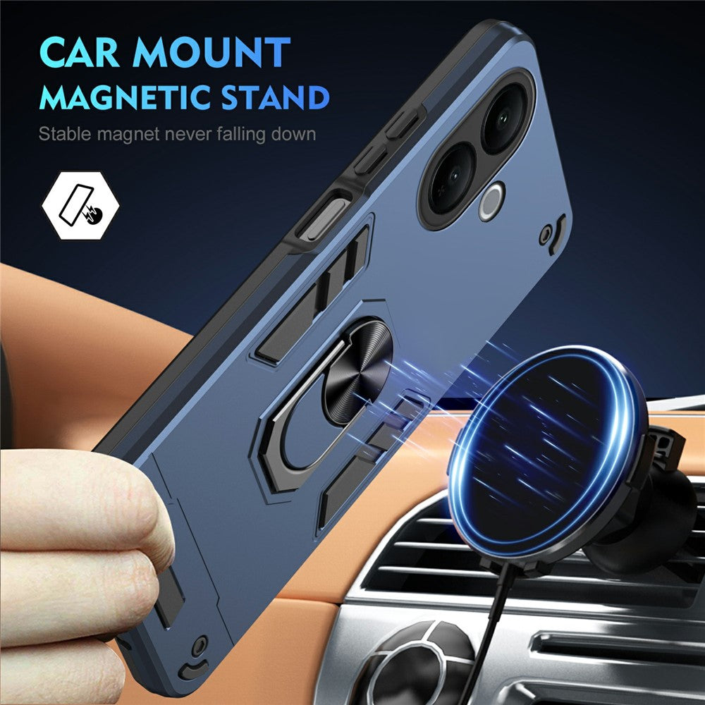 For vivo V60 Lite 4G / 5G Case PC + TPU Drop Defend Phone Cover with Ring Kickstand