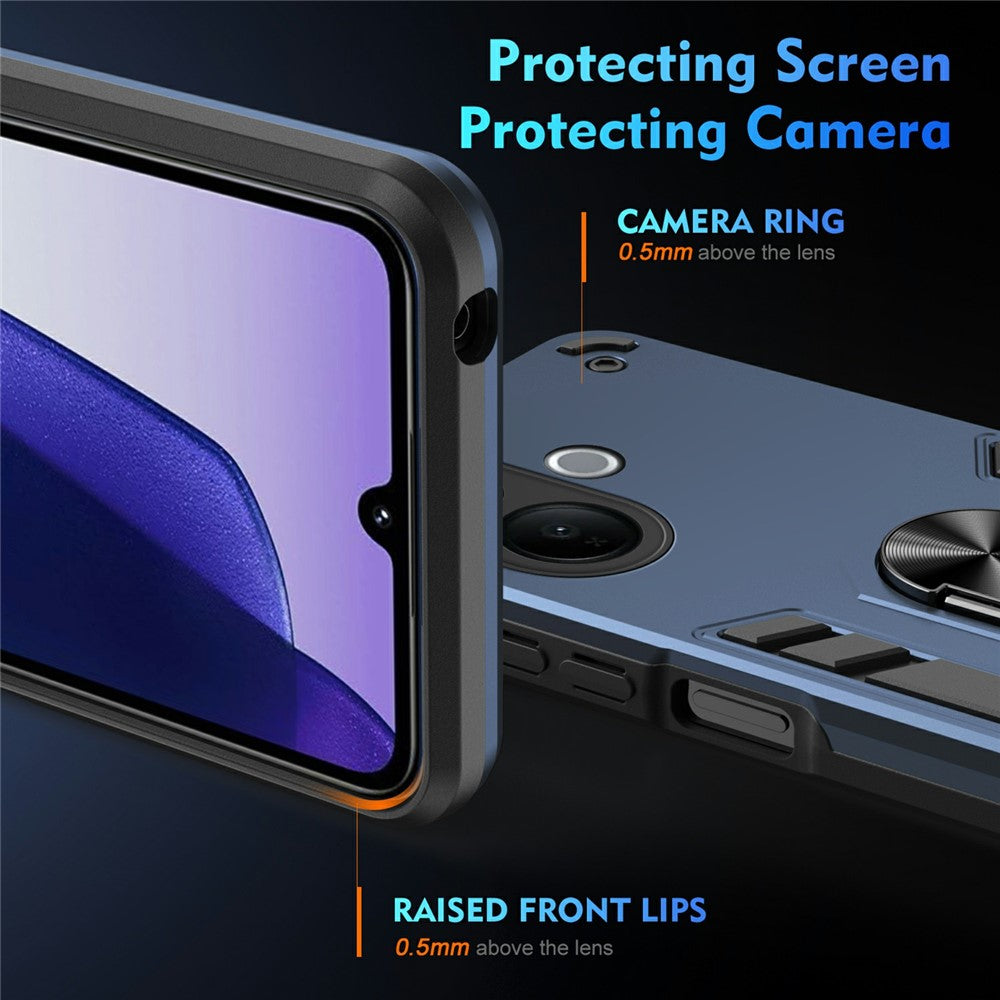 For vivo V60 Lite 4G / 5G Case PC + TPU Drop Defend Phone Cover with Ring Kickstand