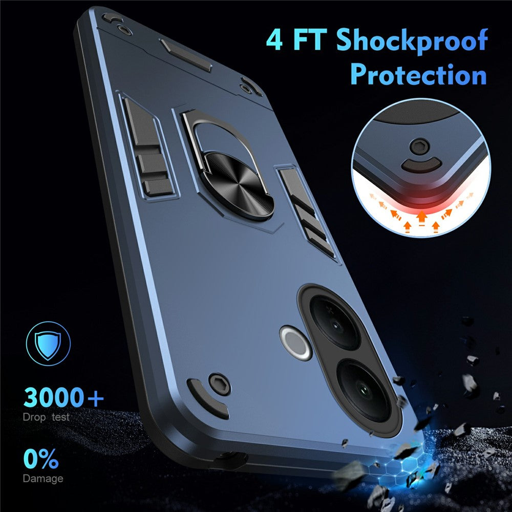 For vivo V60 Lite 4G / 5G Case PC + TPU Drop Defend Phone Cover with Ring Kickstand