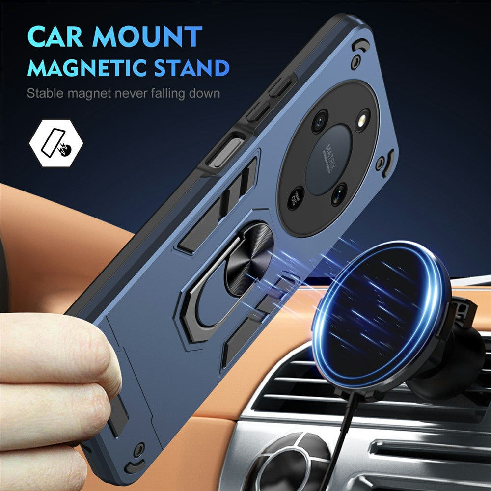 Coque de protection antichoc en PC et TPU avec anneau de support pour For Honor X9d 5G / X70 5G