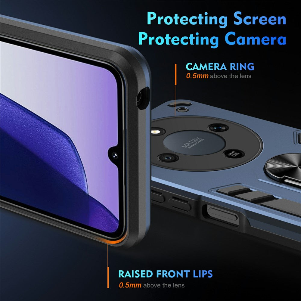 Coque de protection antichoc en PC et TPU avec anneau de support pour For Honor X9d 5G / X70 5G