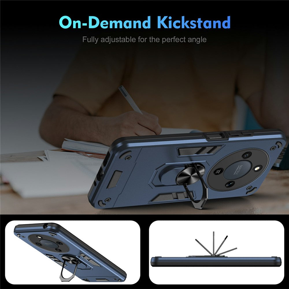 Coque de protection antichoc en PC et TPU avec anneau de support pour For Honor X9d 5G / X70 5G