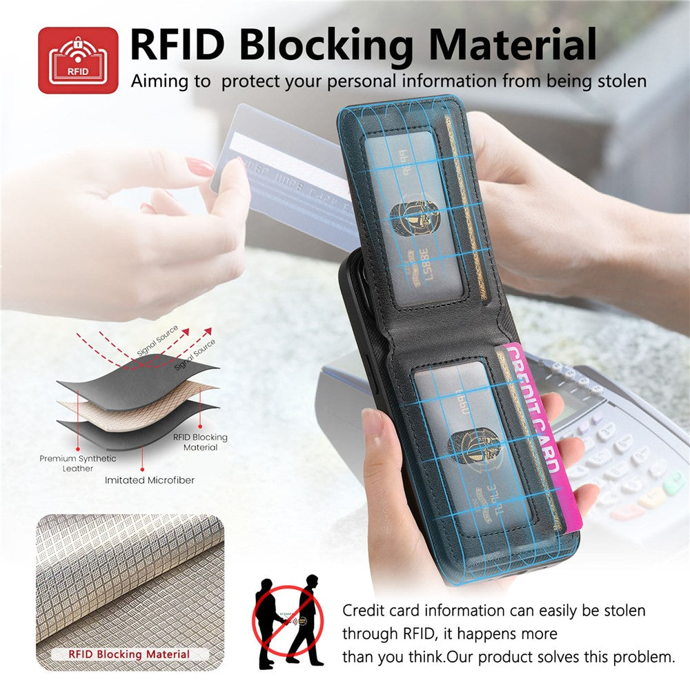 For Realme 15 Pro 5G Case Cloth Texture Leather + PC + TPU RFID Blocking Phone Cover with Card Holder
