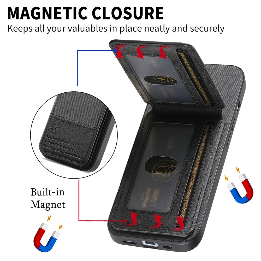 For Realme 15 Pro 5G Case Cloth Texture Leather + PC + TPU RFID Blocking Phone Cover with Card Holder