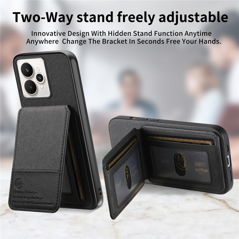 For Realme 15 Pro 5G Case Cloth Texture Leather + PC + TPU RFID Blocking Phone Cover with Card Holder