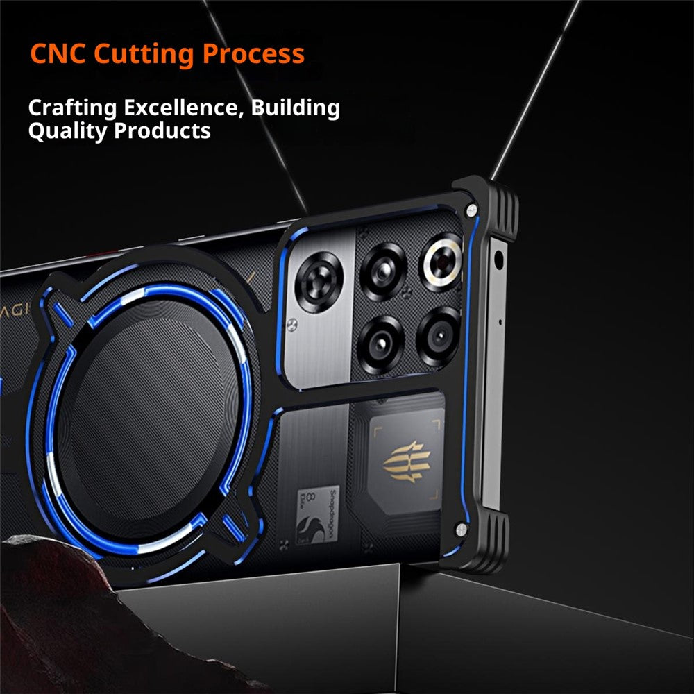 Bumper Case for ZTE nubia Red Magic 10 Pro 5G / 10 Prо+ 5G / 10S Pro 5G / 10S Pro+ 5G / 9 Pro 5G / 9 Pro+ 5G / 9S Pro 5G / 9S Pro+ 5G Frameless Metal Phone Cover