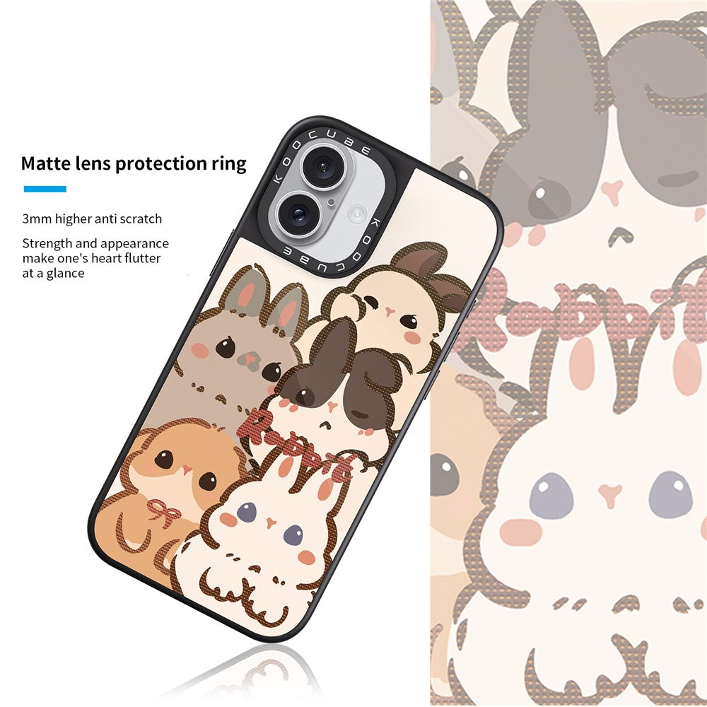 For iPhone 16 Case Compatible with MagSafe Pattern Printing TPU PC High Aluminium-silicon Glass Phone Cover