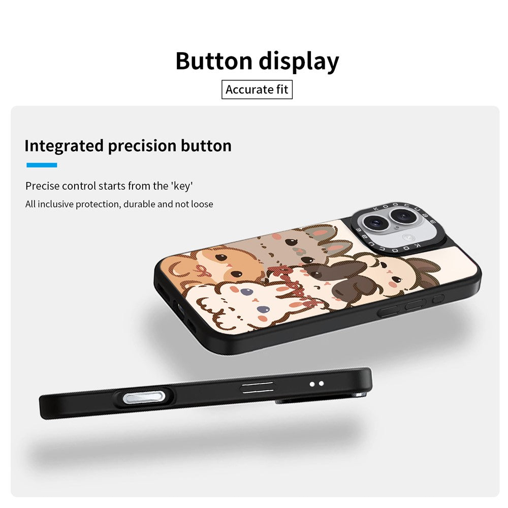 For iPhone 16 Case Compatible with MagSafe Pattern Printing TPU PC High Aluminium-silicon Glass Phone Cover