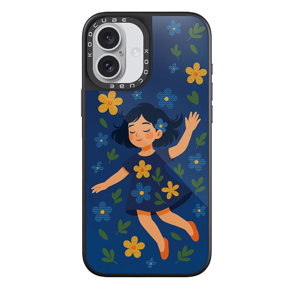 For iPhone 16 Case Compatible with MagSafe Pattern Printing TPU PC High Aluminium-silicon Glass Phone Cover