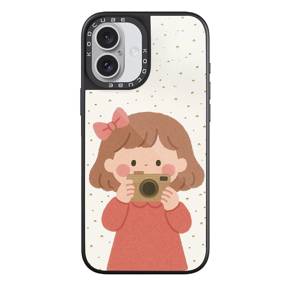 For iPhone 16 Case Compatible with MagSafe Pattern Printing TPU PC High Aluminium-silicon Glass Phone Cover