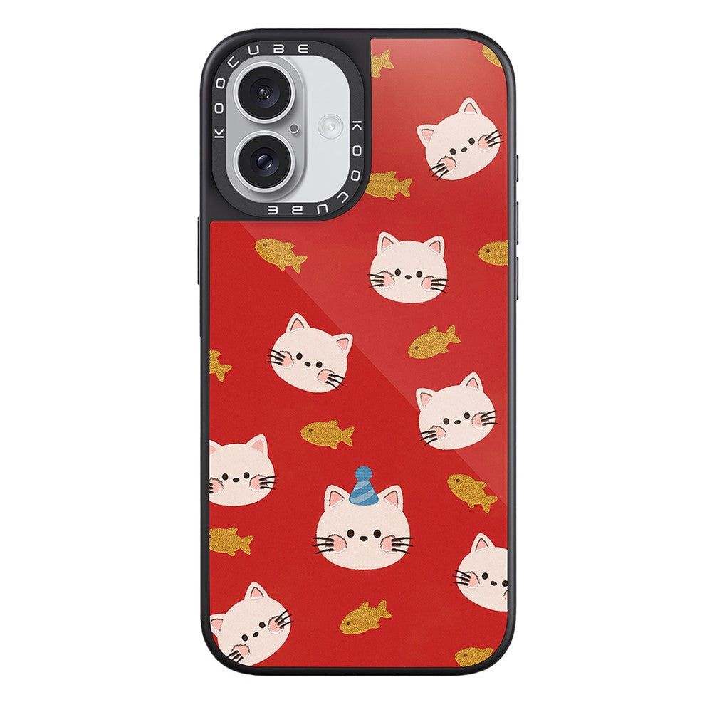 For iPhone 16 Case Compatible with MagSafe Pattern Printing TPU PC High Aluminium-silicon Glass Phone Cover