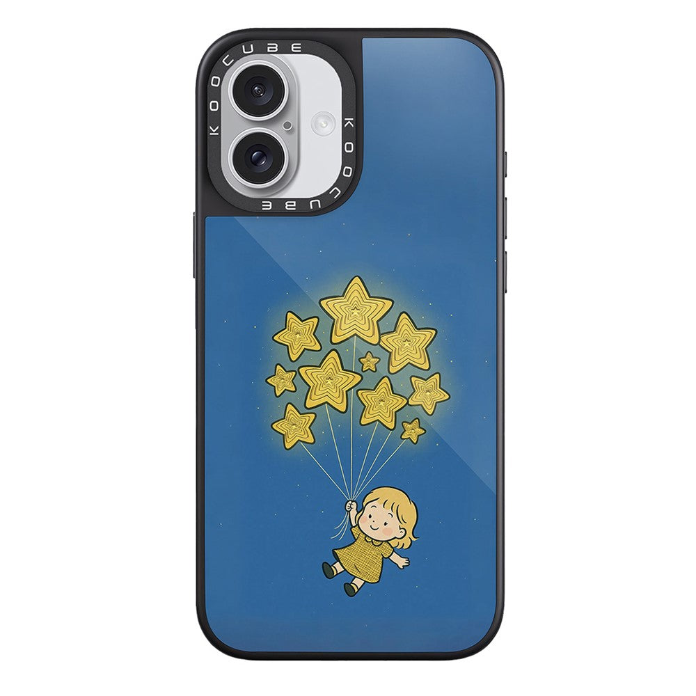 For iPhone 16 Case Compatible with MagSafe Pattern Printing TPU PC High Aluminium-silicon Glass Phone Cover