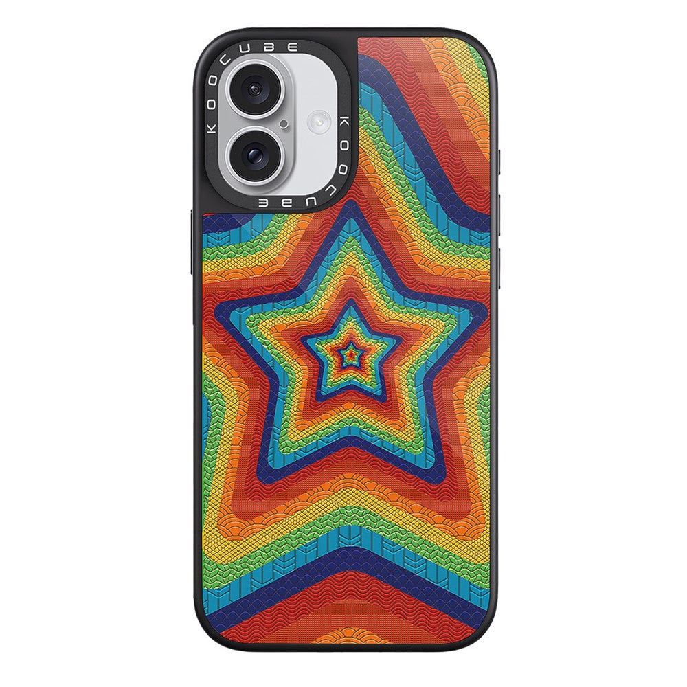 For iPhone 16 Case Compatible with MagSafe Pattern Printing TPU PC High Aluminium-silicon Glass Phone Cover