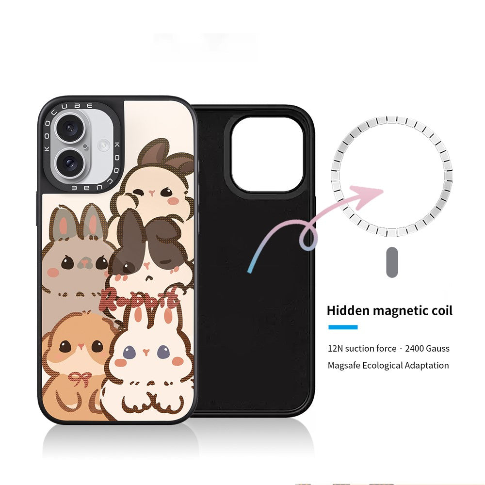 For iPhone 17 Case Compatible with MagSafe Pattern Printing TPU PC High Aluminium-silicon Glass Phone Cover
