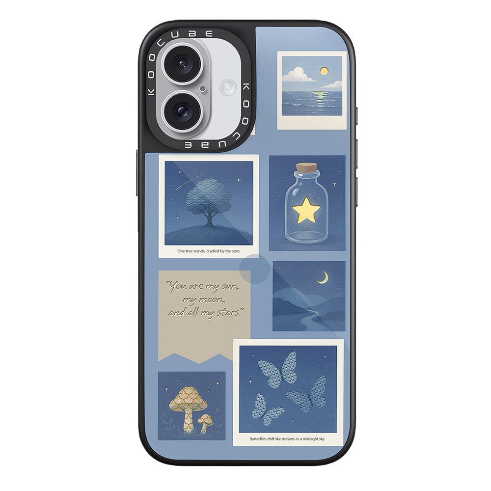 For iPhone 17 Case Compatible with MagSafe Pattern Printing TPU PC High Aluminium-silicon Glass Phone Cover