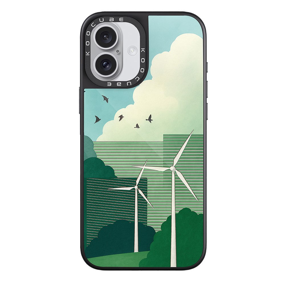 For iPhone 17 Case Compatible with MagSafe Pattern Printing TPU PC High Aluminium-silicon Glass Phone Cover