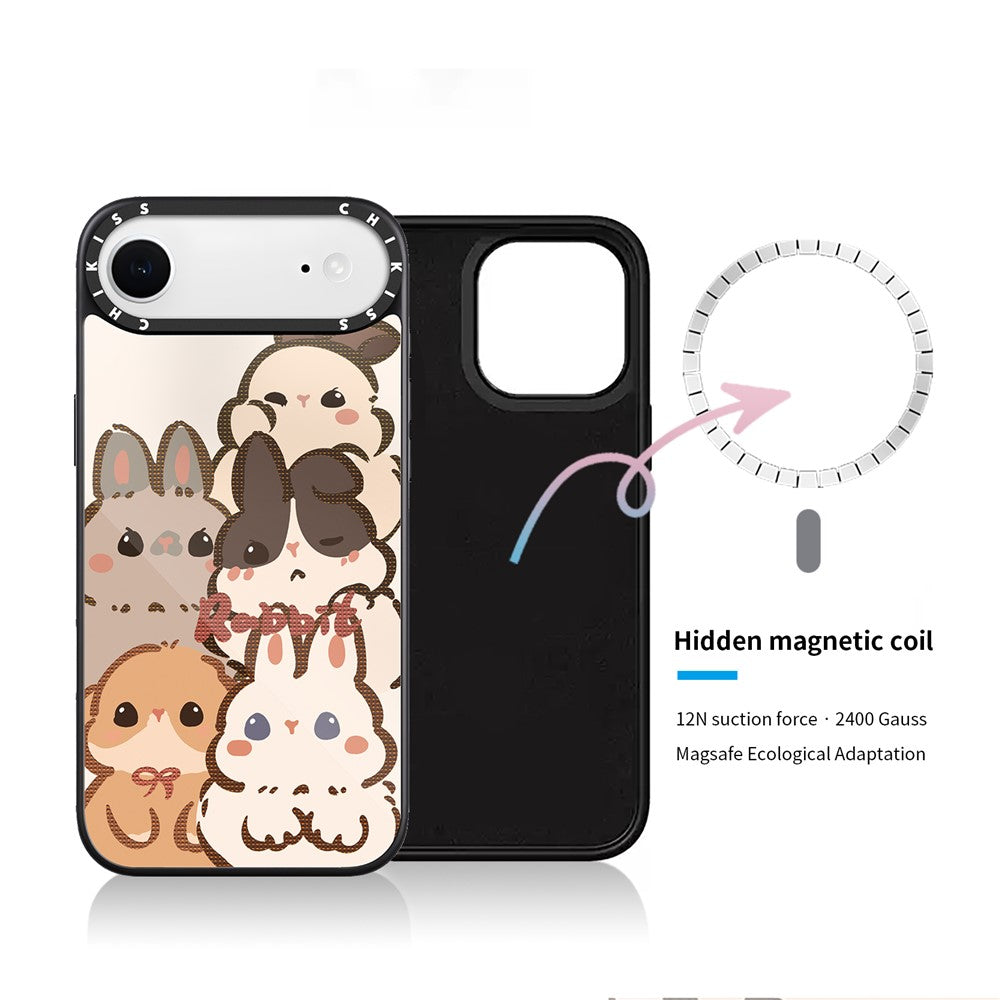 For iPhone Air Case Compatible with MagSafe Pattern Printing TPU PC High Aluminium-silicon Glass Phone Cover