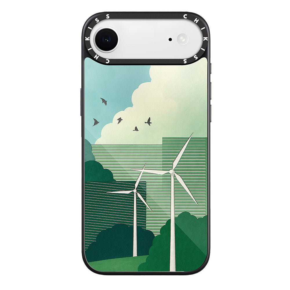 For iPhone Air Case Compatible with MagSafe Pattern Printing TPU PC High Aluminium-silicon Glass Phone Cover