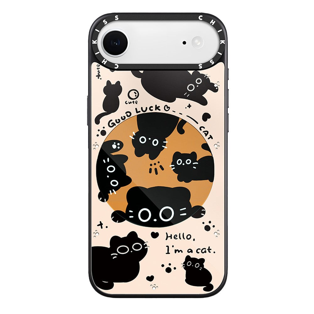 For iPhone Air Case Compatible with MagSafe Pattern Printing TPU PC High Aluminium-silicon Glass Phone Cover