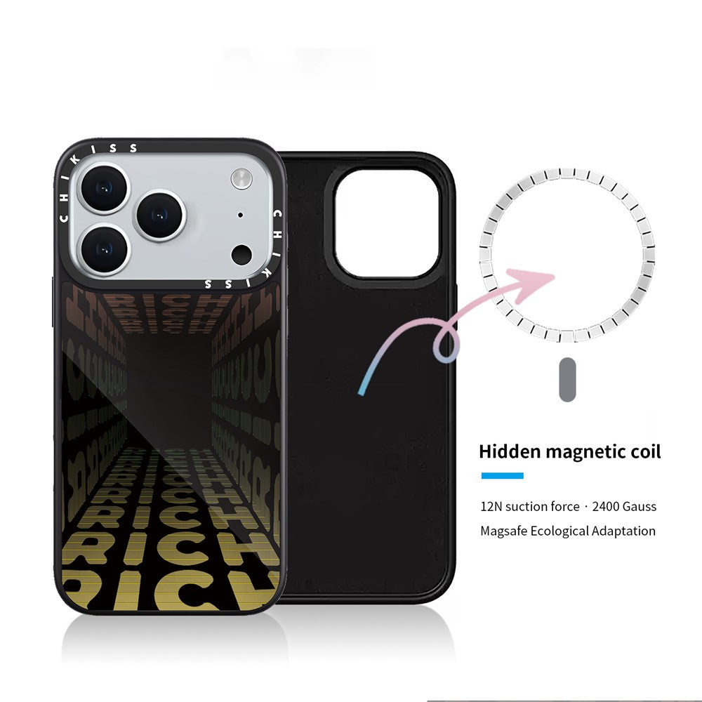 Coque pour iPhone 17 Pro compatible MagSafe, imprimée avec un motif, en TPU et PC, en aluminium et silicone de haute qualité.