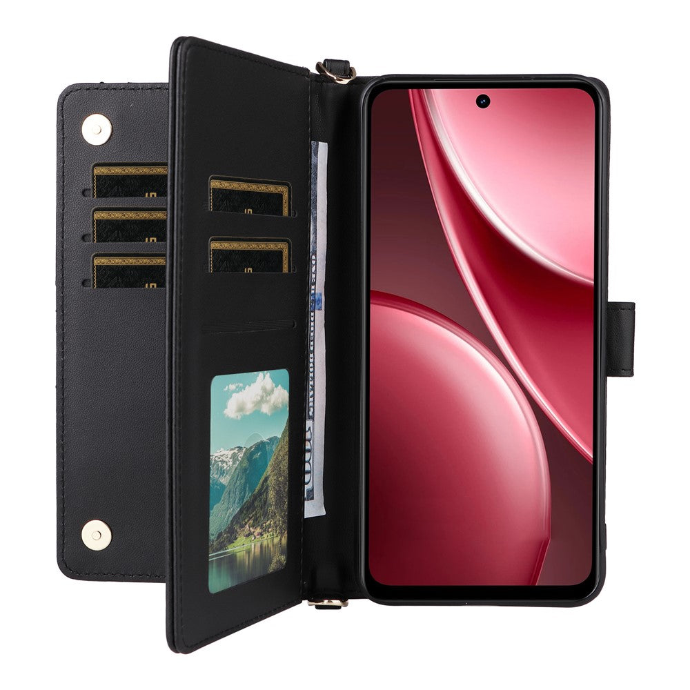 For vivo Y31 5G / Y21d Leather Case Stand Wallet Phone Cover with Shoulder  /  Wrist Strap