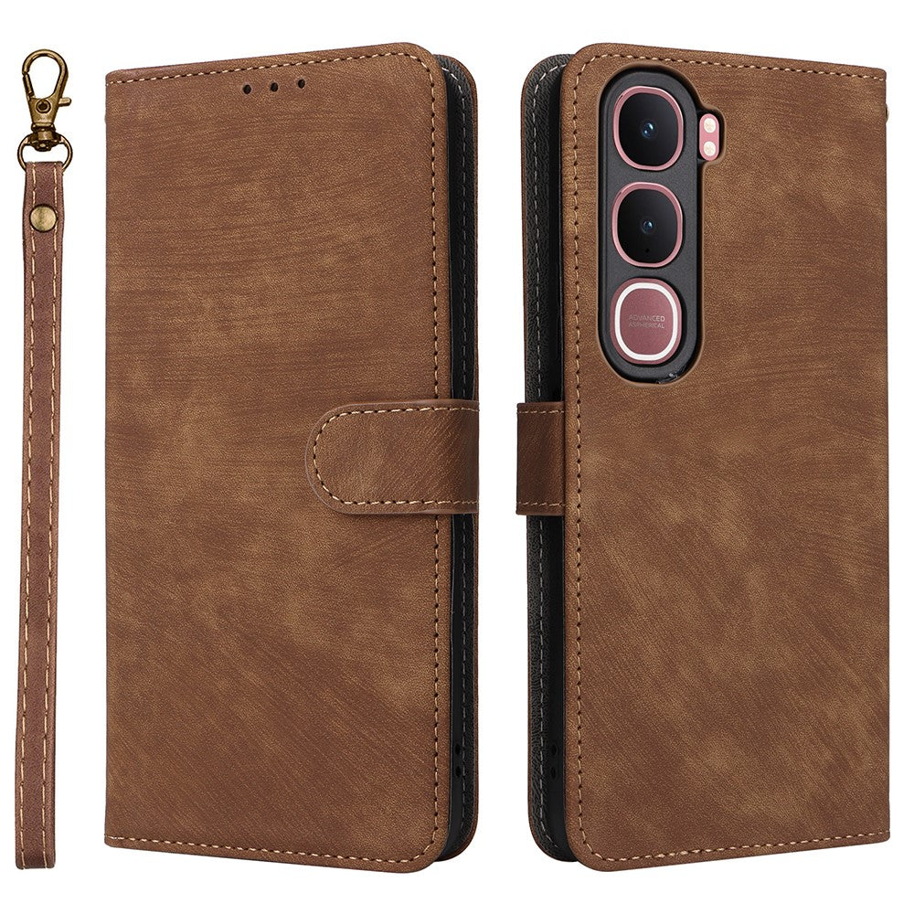 For vivo Y31 5G / Y21d Case Wallet RFID Blocking PU Leather Phone Cover Stand with Strap