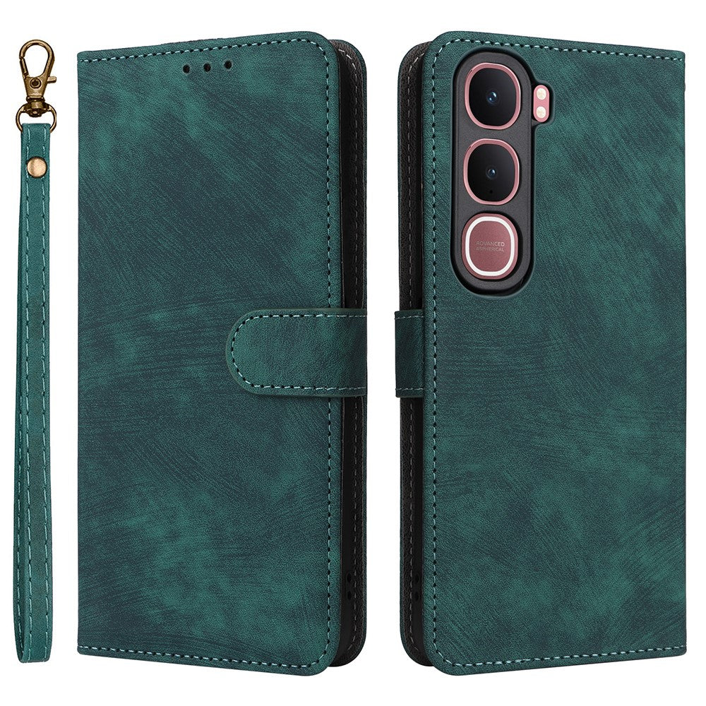 For vivo Y31 5G / Y21d Case Wallet RFID Blocking PU Leather Phone Cover Stand with Strap