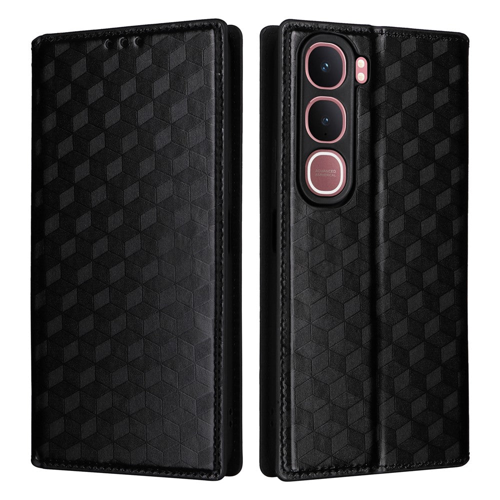 For vivo Y31 5G / Y21d Case Wallet Rhombus Imprinted Leather Phone Cover