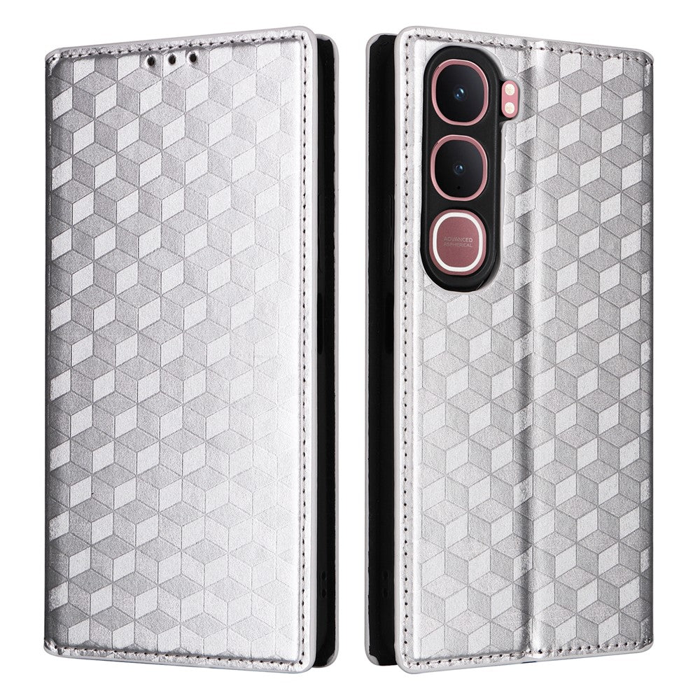 For vivo Y31 5G / Y21d Case Wallet Rhombus Imprinted Leather Phone Cover