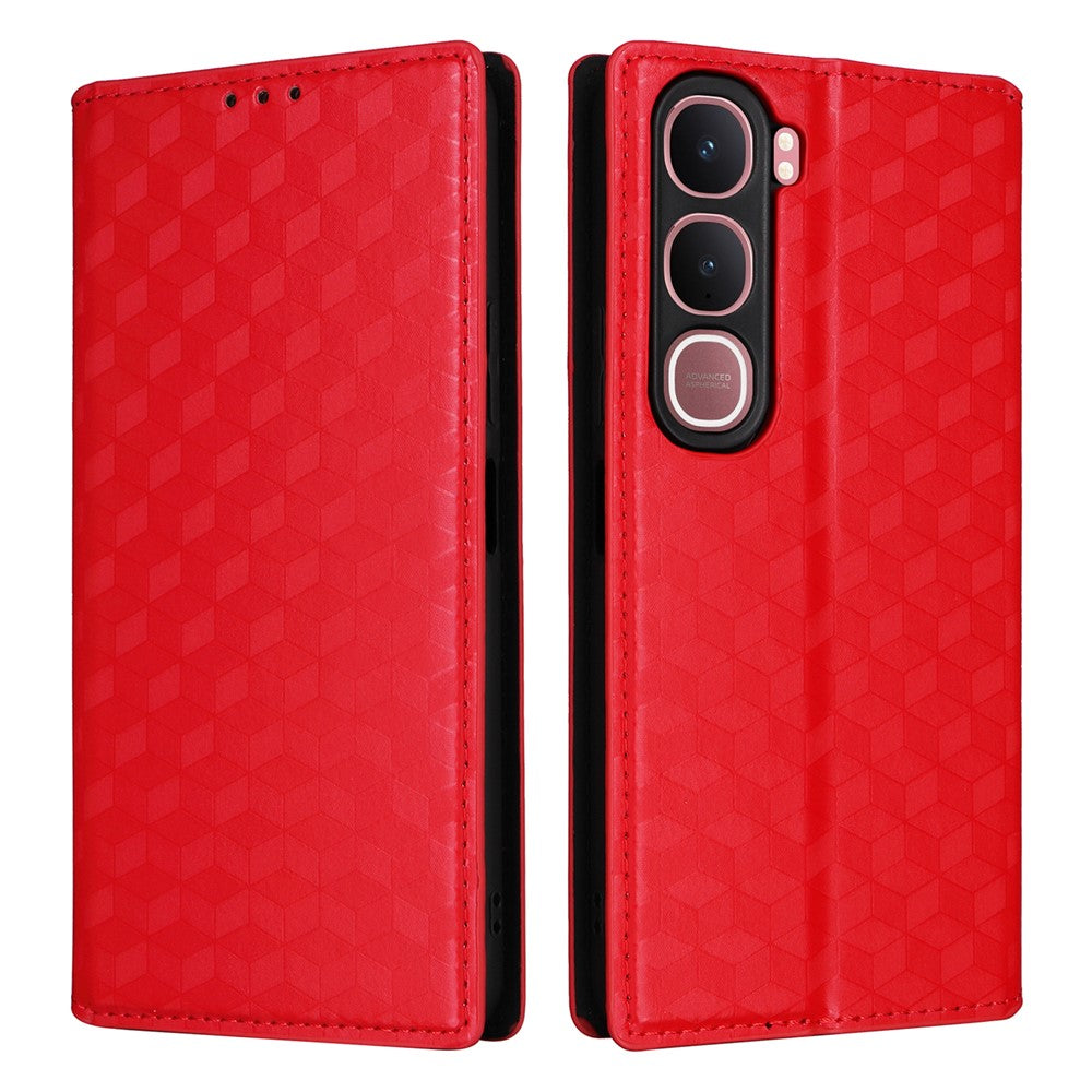 For vivo Y31 5G / Y21d Case Wallet Rhombus Imprinted Leather Phone Cover