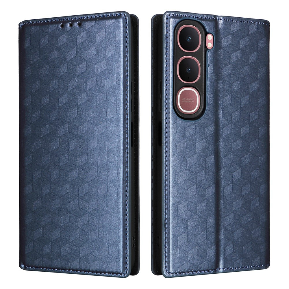 For vivo Y31 5G / Y21d Case Wallet Rhombus Imprinted Leather Phone Cover