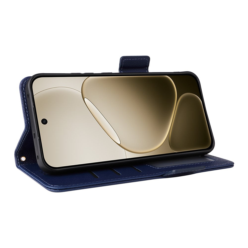 For Oppo F31 Pro 5G / A6 Pro 5G (China) Case Litchi Texture Wallet Leather Phone Cover with Wrist Strap