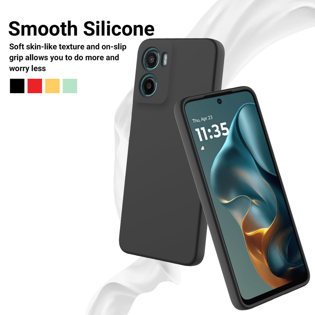 For Motorola Moto G06 Power 4G Liquid Silicone Case Phone Back Cover with Hand Strap