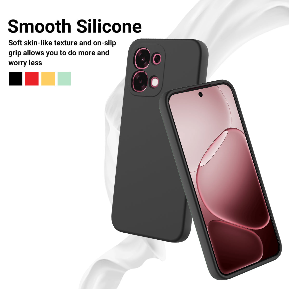 For Oppo F31 5G Liquid Silicone Case Phone Back Cover with Hand Strap