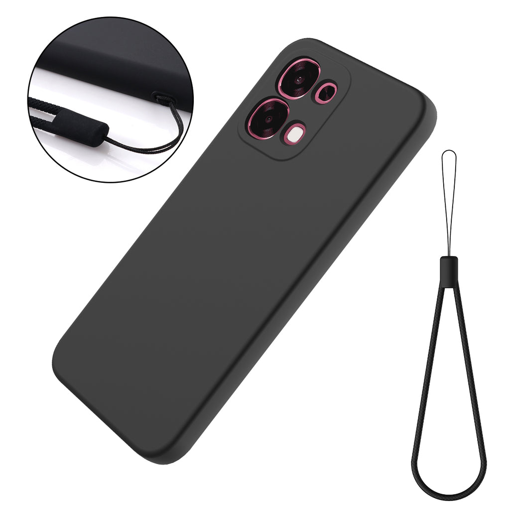 For Oppo F31 5G Liquid Silicone Case Phone Back Cover with Hand Strap