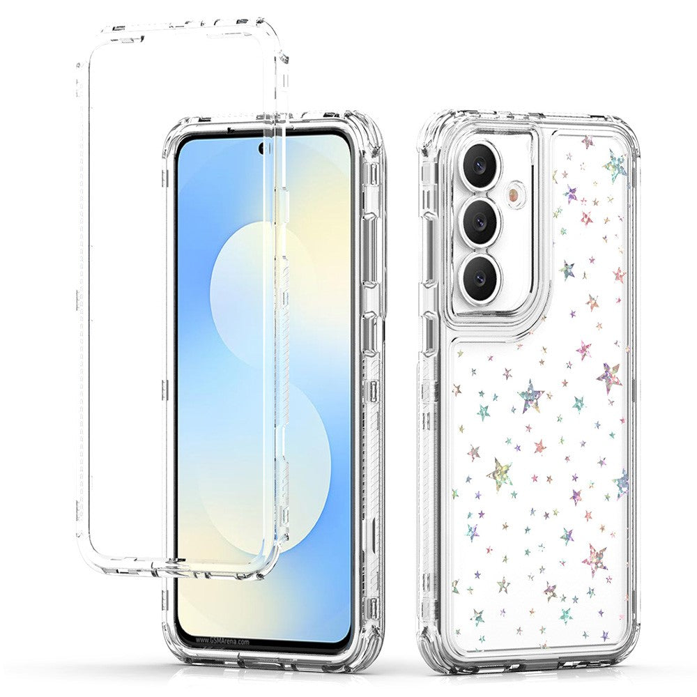 For Samsung Galaxy S25 FE Case Precise Cutouts Acrylic TPU Clear Phone Cover with Laser-printed Film