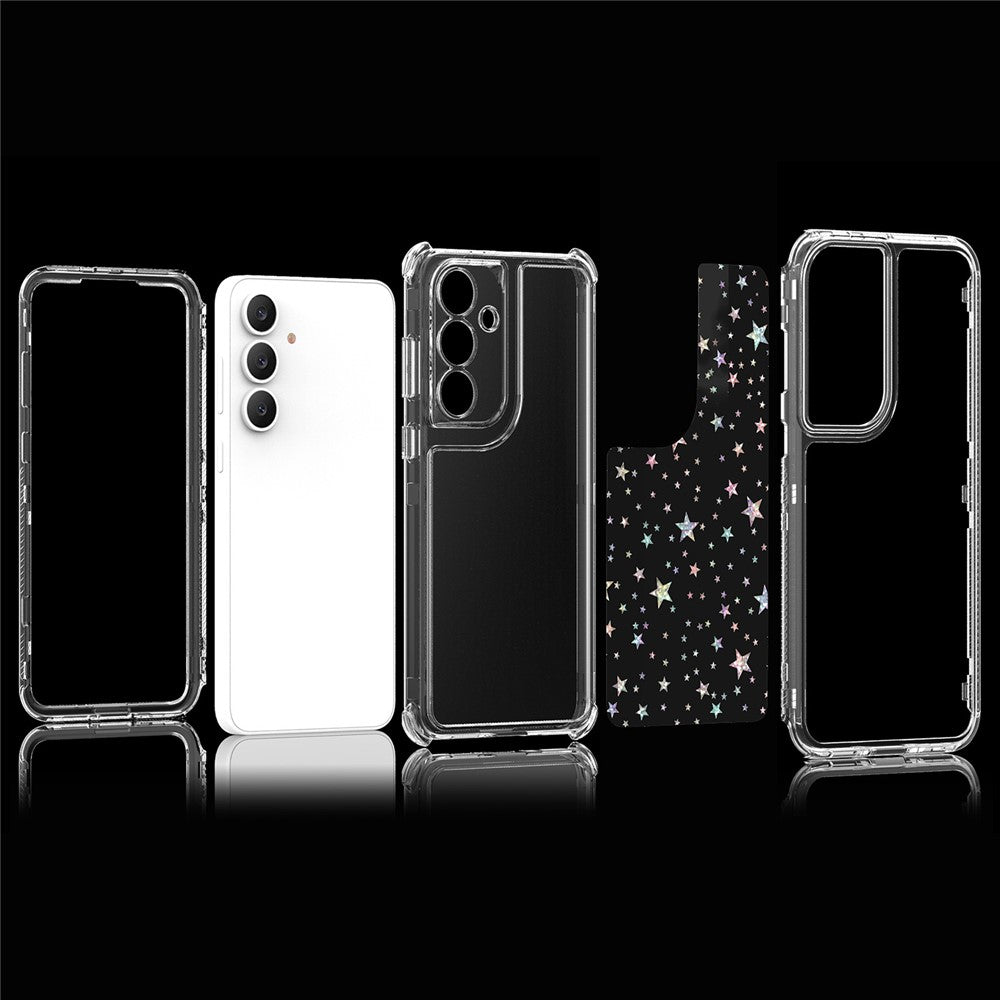 For Samsung Galaxy S25 FE Case Precise Cutouts Acrylic TPU Clear Phone Cover with Laser-printed Film
