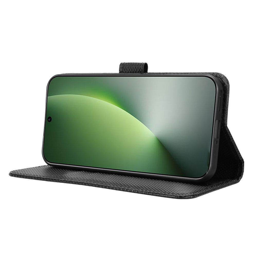 For Honor Magic8 5G Leather Wallet Case with Strap Diamond Texture Phone Cover