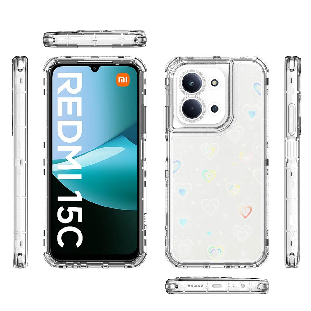 Clear Phone Case for Xiaomi Redmi 15C 4G (EU) (173mm) / 15C 5G (EU) (173mm) / Poco C85 4G (173mm) Precise Cutouts Acrylic TPU Cover with Laser-printed Film