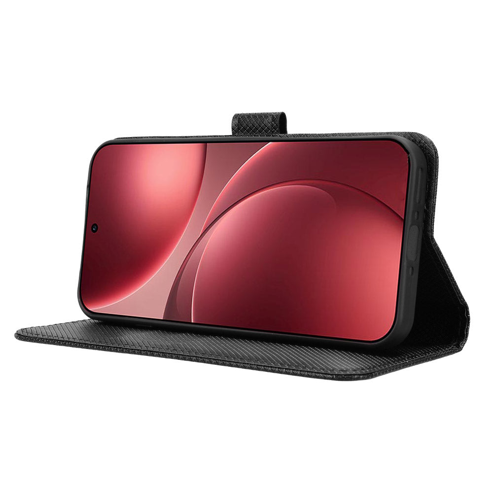 For Oppo Find X9 Pro 5G Leather Wallet Case with Strap Diamond Texture Phone Cover