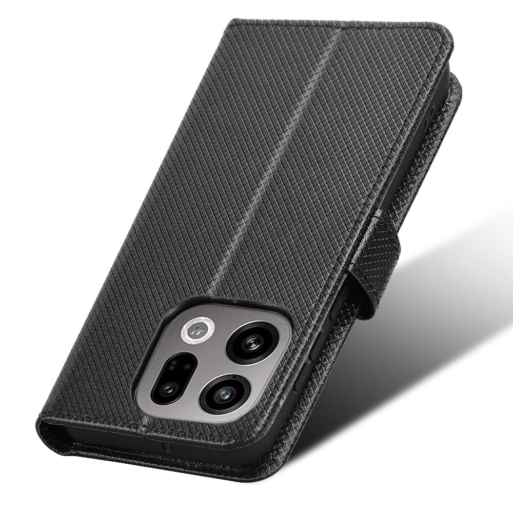 For Oppo Find X9 5G Leather Wallet Case with Strap Diamond Texture Phone Cover